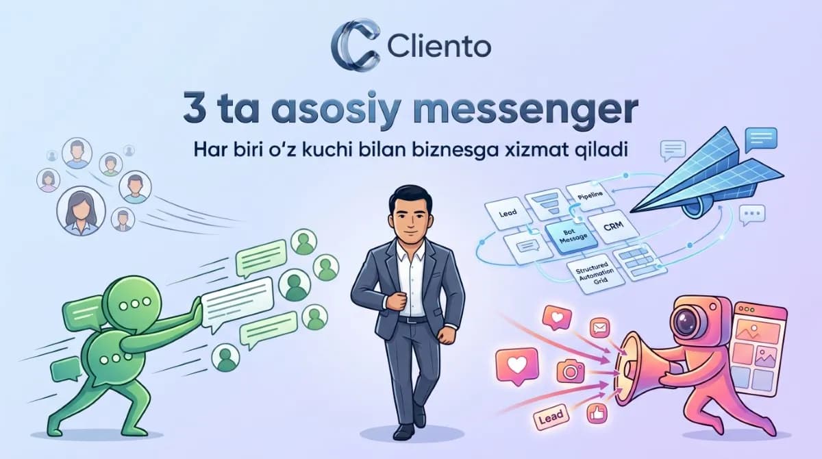 WhatsApp vs Telegram vs Instagram — O'zbekiston biznesi uchun taqqoslov